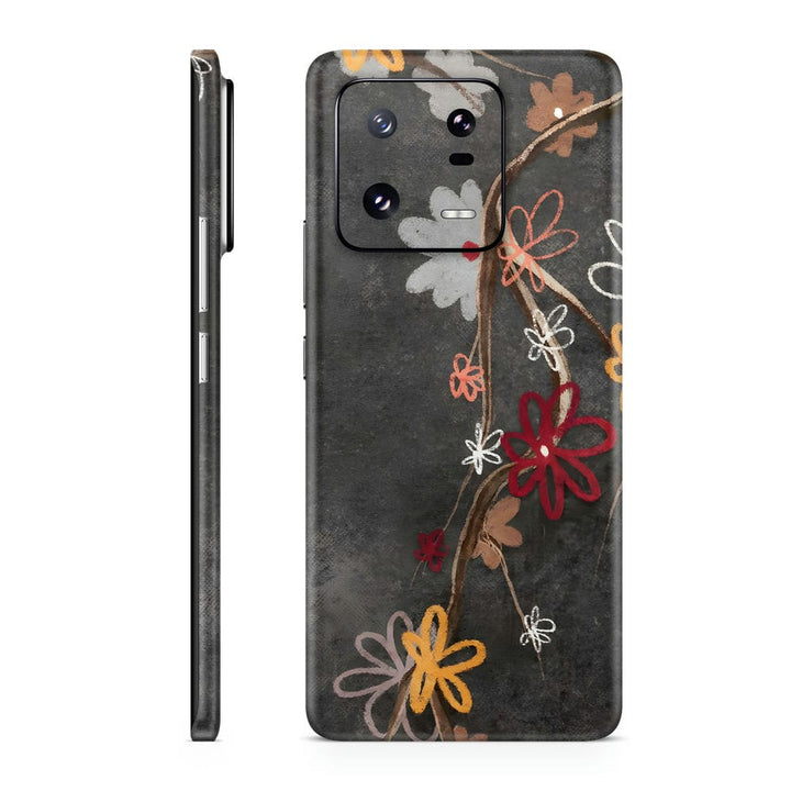 Mobile Skin Wrap - Black Floral Stone Art