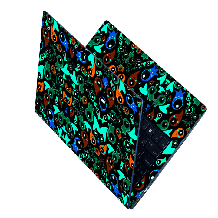 Laptop Skin - Green Owl Art