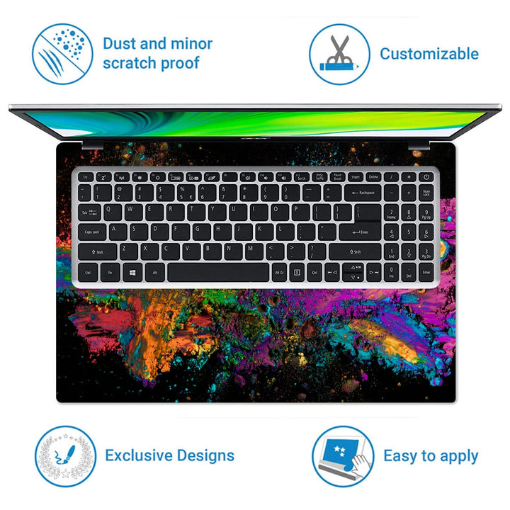 Laptop Skin - Explosion Colored Powder Black Surface