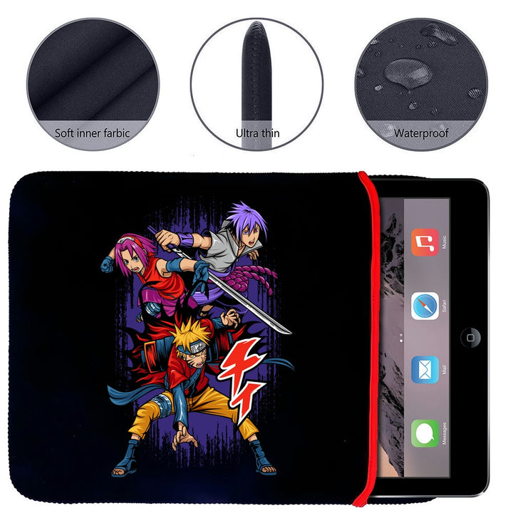 Printed Neoprene Reversible Laptop & Tablet Sleeve - Anime Action DS17