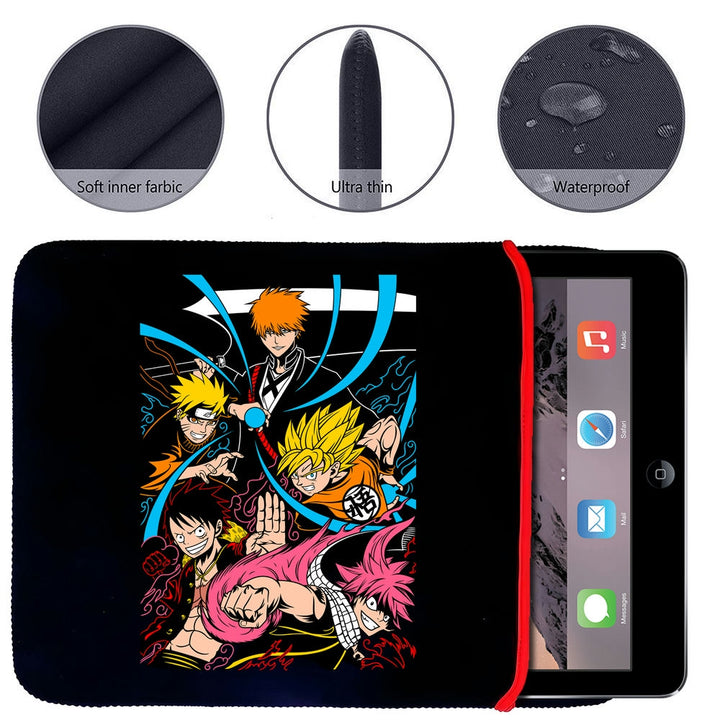 Printed Neoprene Reversible Laptop & Tablet Sleeve - Super Heroes Five Legend