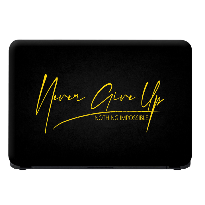 Laptop Skin - Never Give Up on Black