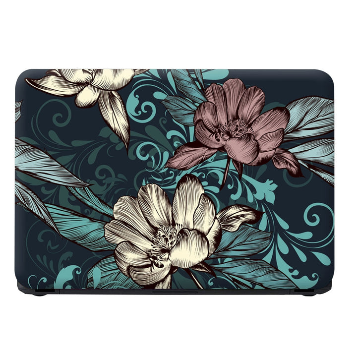 Laptop Skin - Blue Floral Pattern