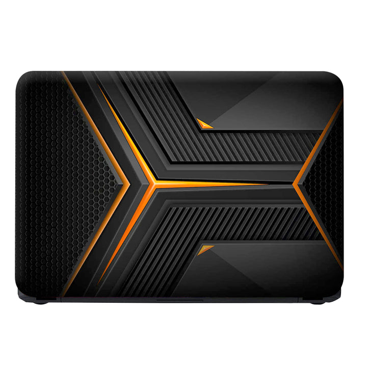 Laptop Skin - Orange Line Pattern Gaming Design