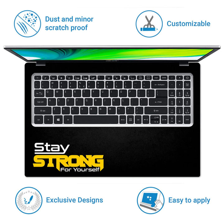 Laptop Skin - Stay Strong Yourself on Black