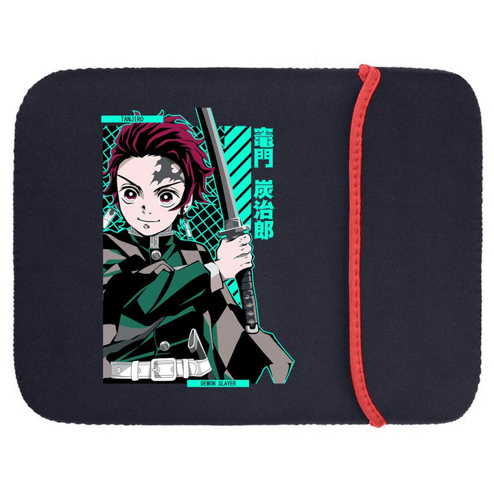 Printed Neoprene Reversible Laptop & Tablet Sleeve - Anime Demon Slayer Kimetsu No Yaiba DS07