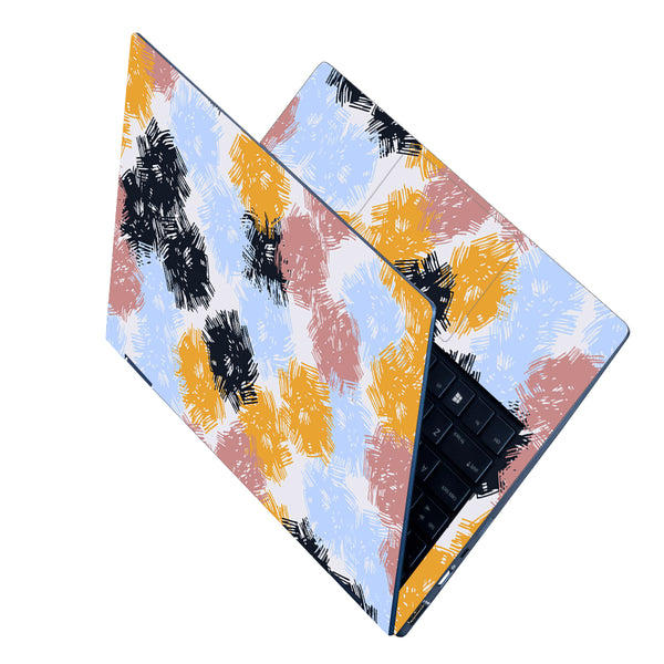 Laptop Skin - Black Blue Patches