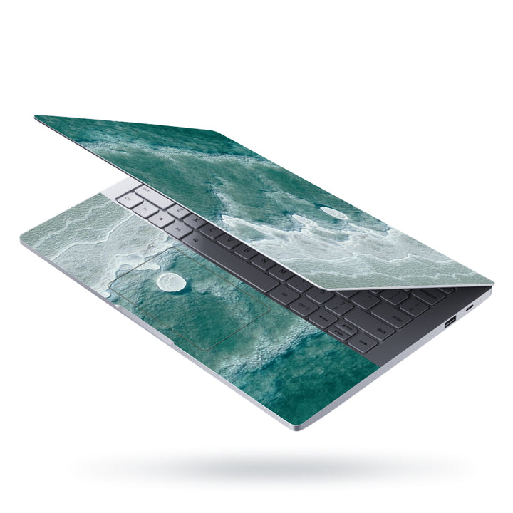 Laptop Skin - White Green Sea