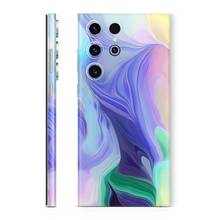 Mobile Skin Wrap - Light Shaded Blue Green Art