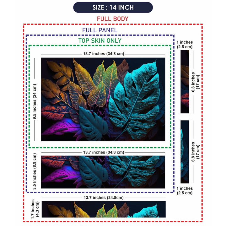 Laptop Skin - Creative Fluorescent Color Tropical Leaves