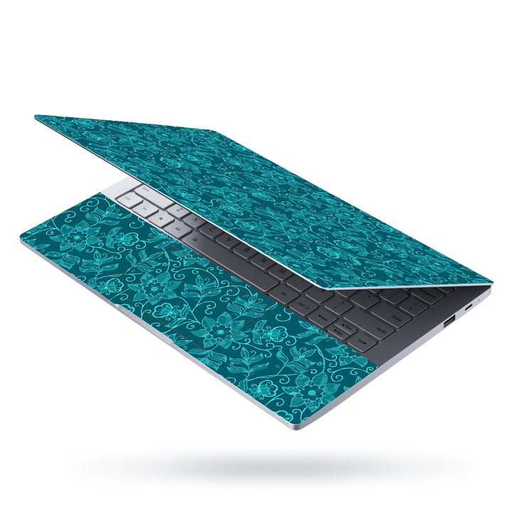 Laptop Skin - Greenish Floral Art