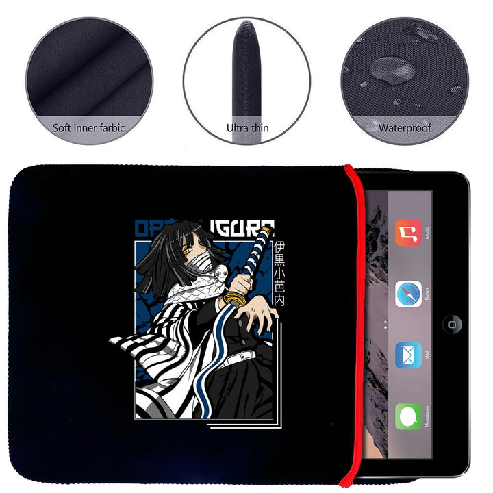 Printed Neoprene Reversible Laptop & Tablet Sleeve - Anime Demon Slayer Kimetsu No Yaiba DS09