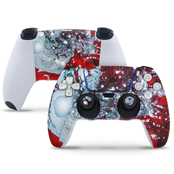 PS5 Controller Skin - Red Watercolor Art