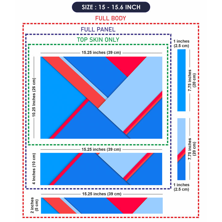 Laptop Skin - Red Blue Lines