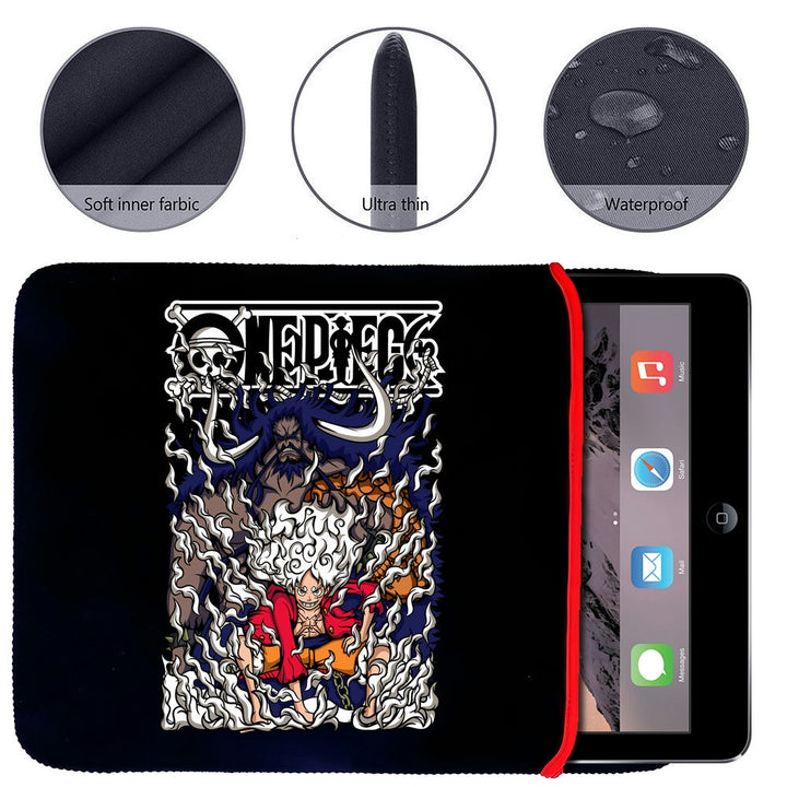 Printed Neoprene Reversible Laptop & Tablet Sleeve - Anime Luffy Kaido