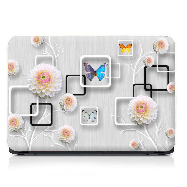 Full Panel Laptop Skin - 3D Butterfly Floral Collage