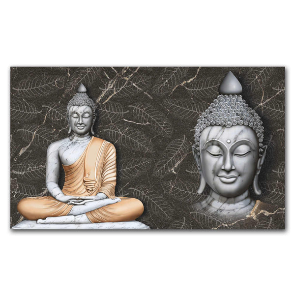 FineArts Rolled Canvas Painting - 3D Effect Illustration Buddha Meditating