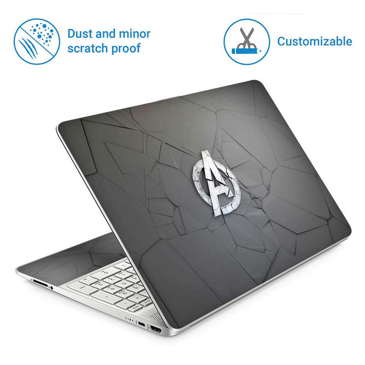 Full Panel Laptop Skin - A Logo Grey