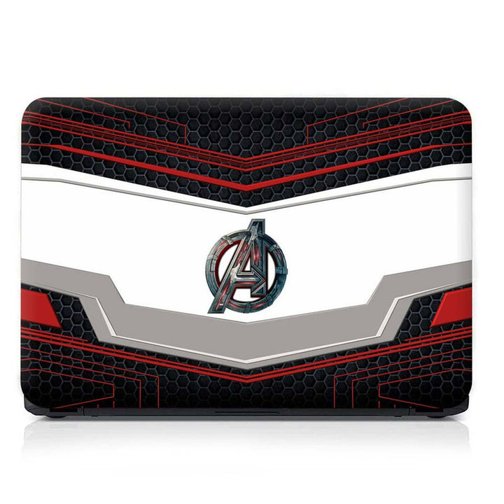 Full Panel Laptop Skin - A Shield Red Black Abstract