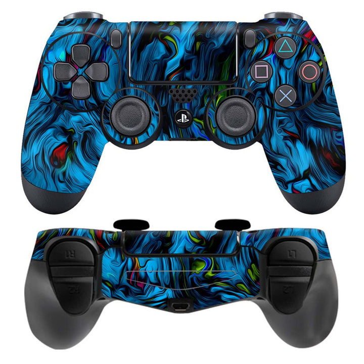 Skin Wrap Vinyl Sticker for DualShock 4 Wireless Controller- Abstract Blue Design