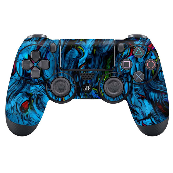 Skin Wrap Vinyl Sticker for DualShock 4 Wireless Controller- Abstract Blue Design