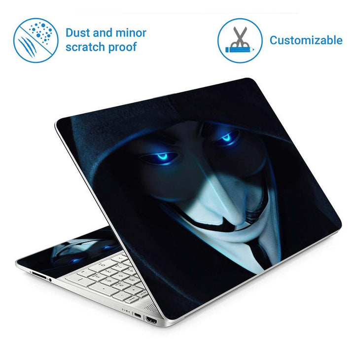 Full Panel Laptop Skin - Anonymous Guy Blue Eyes