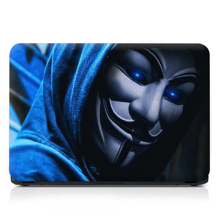 Full Panel Laptop Skin - Anonymous Guy Blue Hoodie