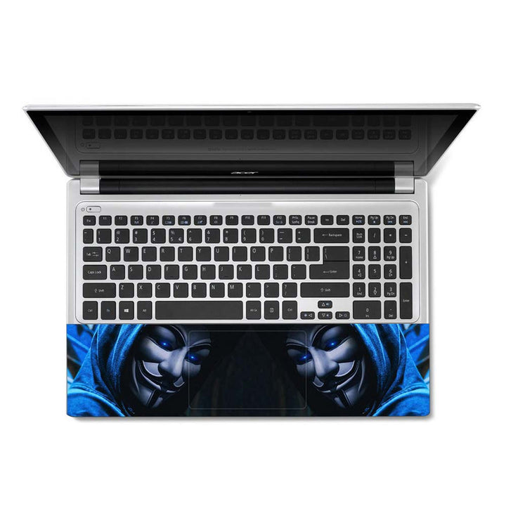 Full Panel Laptop Skin - Anonymous Guy Blue Hoodie