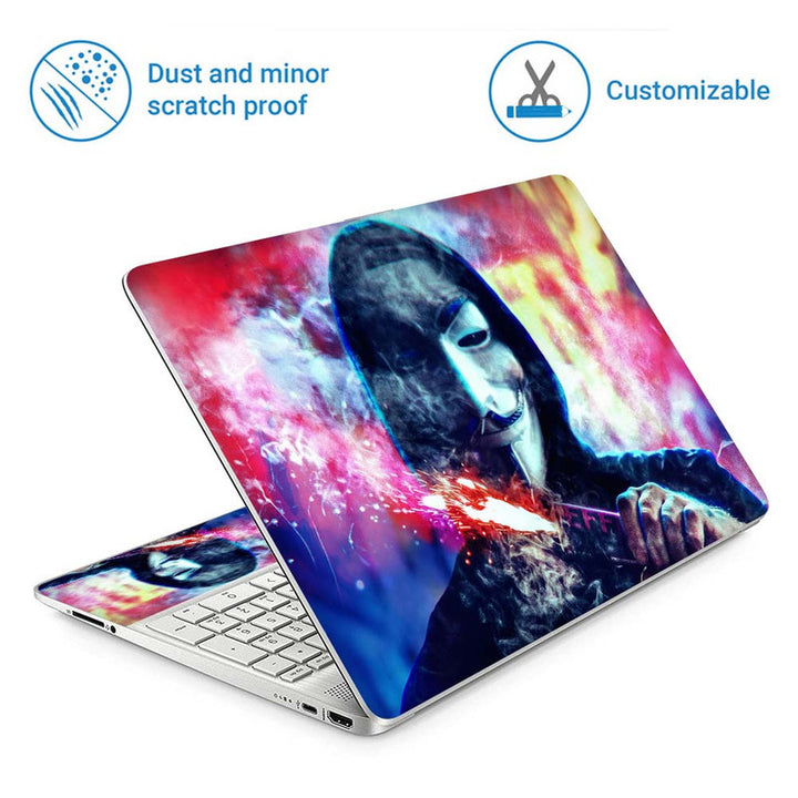 Full Panel Laptop Skin - Anonymous Mask Digital Art