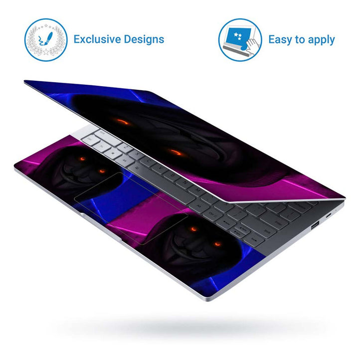 Full Panel Laptop Skin - Anonymous with Orange Eyes