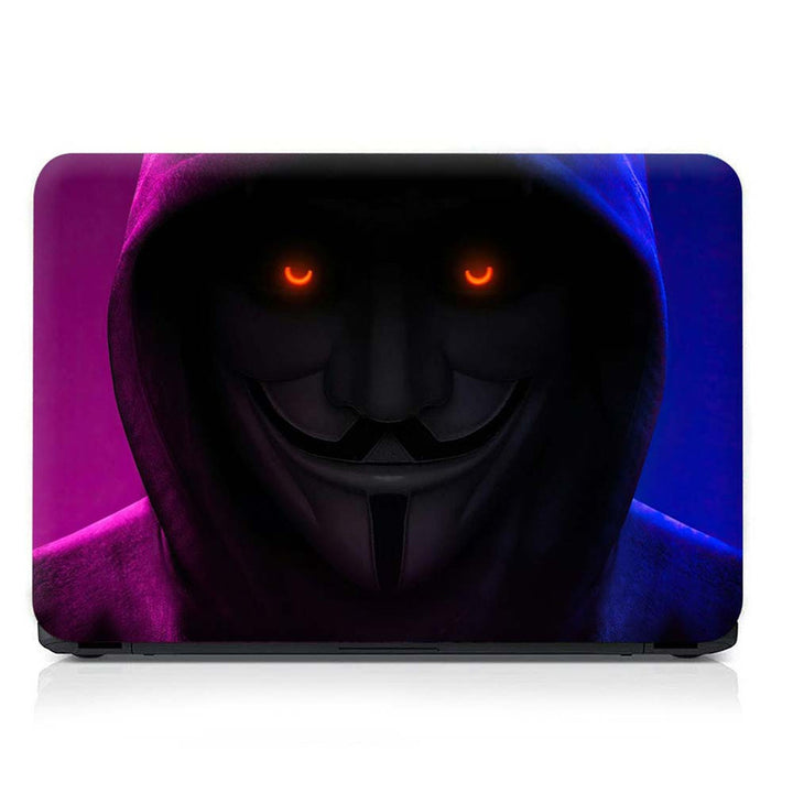 Full Panel Laptop Skin - Anonymous with Orange Eyes