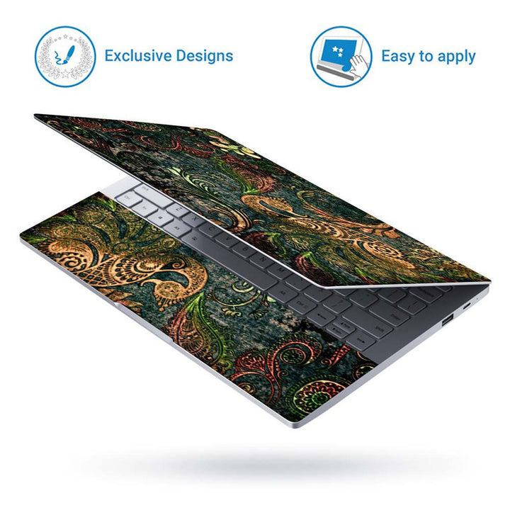 Full Panel Laptop Skin - Antique Peacock Feather