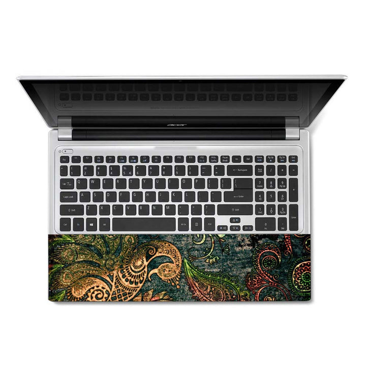 Full Panel Laptop Skin - Antique Peacock Feather