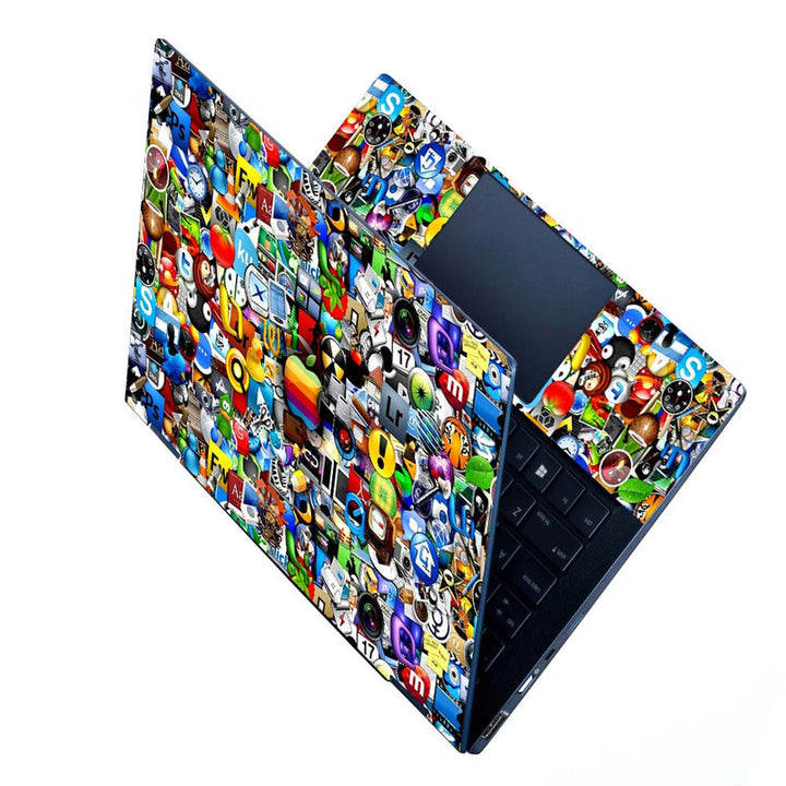 Full Panel Laptop Skin - Apple Sticker Bomb