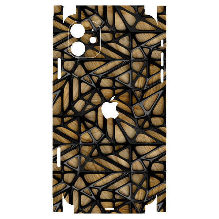 Apple iPhone Skin Wrap - Black Plastic Bars on Brown - SkinsLegend