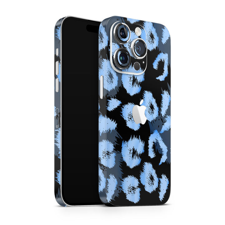 Apple iPhone Skin Wrap - Blue Shaded Leopard Print - SkinsLegend