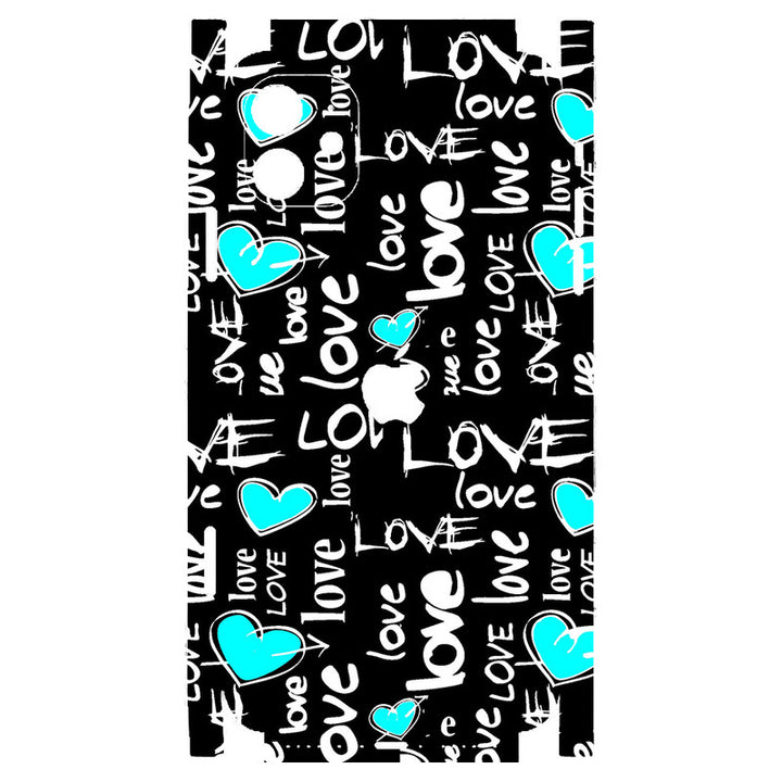 Apple iPhone Skin Wrap - Cyan Love Symbol - SkinsLegend