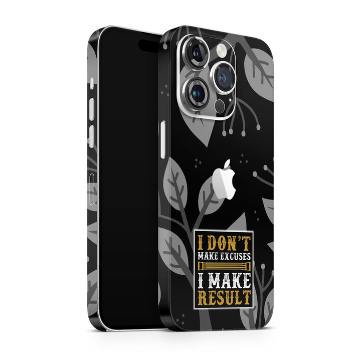 Apple iPhone Skin Wrap - Make Result Grey Leaves - SkinsLegend