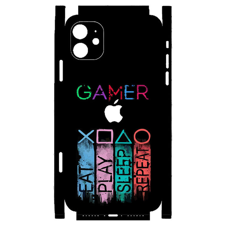 Apple iPhone Skin Wrap - Play Sleep Symbol Gamer Design - SkinsLegend