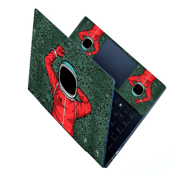 Full Panel Laptop Skin - Astronaut Green Leaves