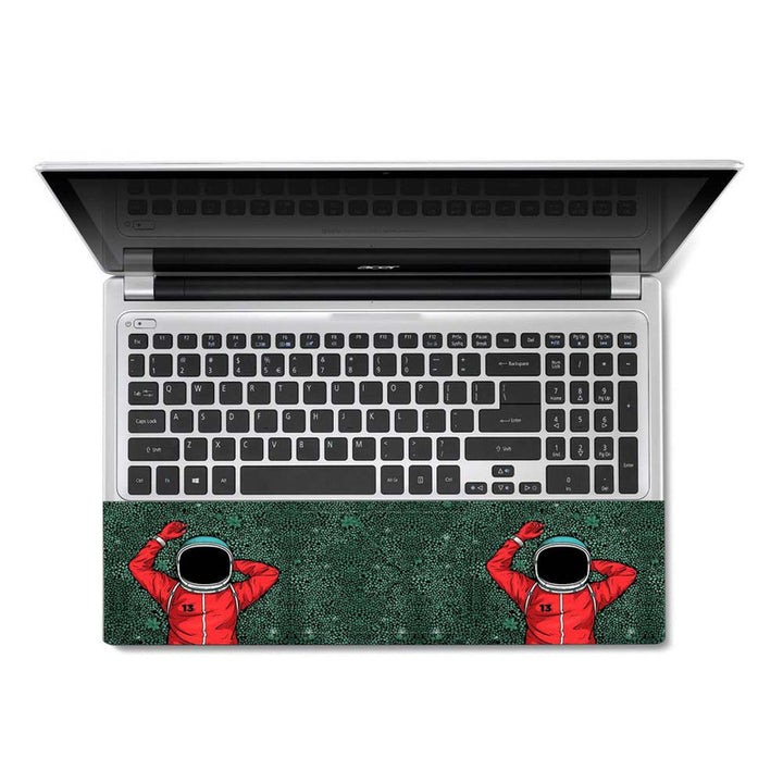 Full Panel Laptop Skin - Astronaut Green Leaves