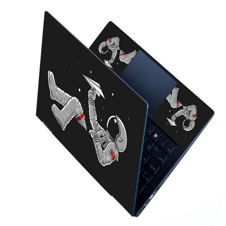 Full Panel Laptop Skin - Astronaut Paper Plane