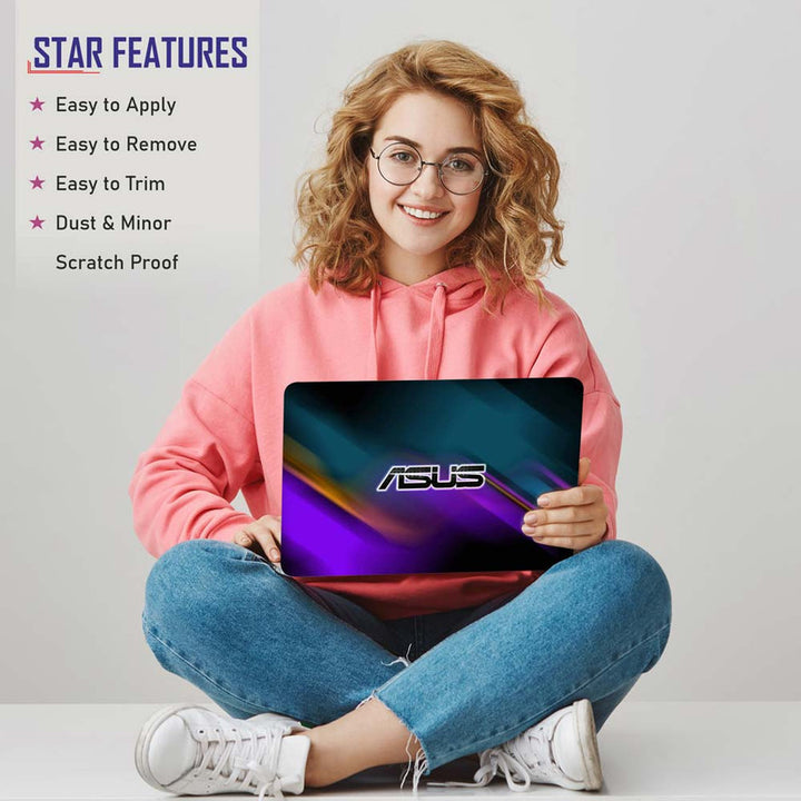 Full Panel Laptop Skin - Asus Purple Abstract