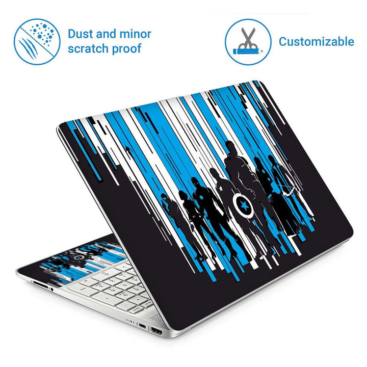 Full Panel Laptop Skin - Avengers Black