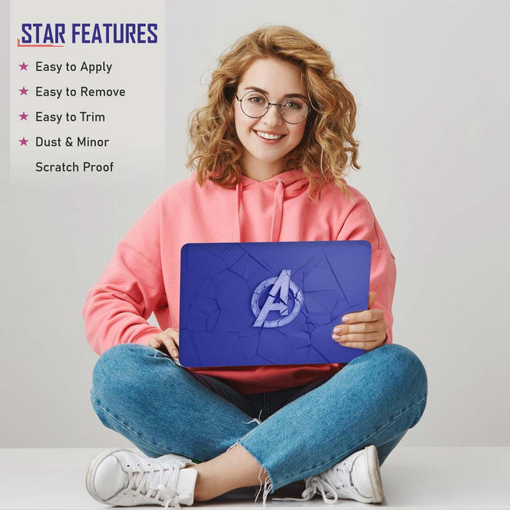 Full Panel Laptop Skin - Avengers Blue Logo