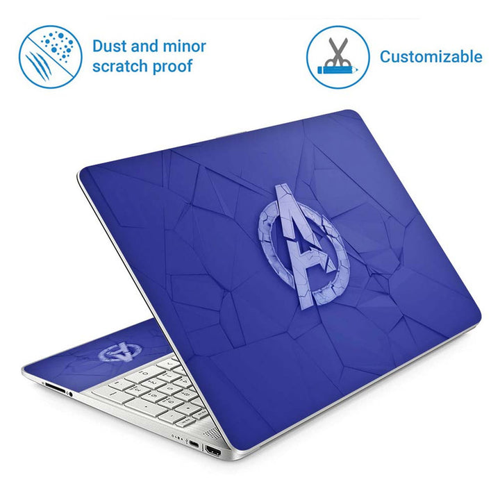 Full Panel Laptop Skin - Avengers Blue Logo