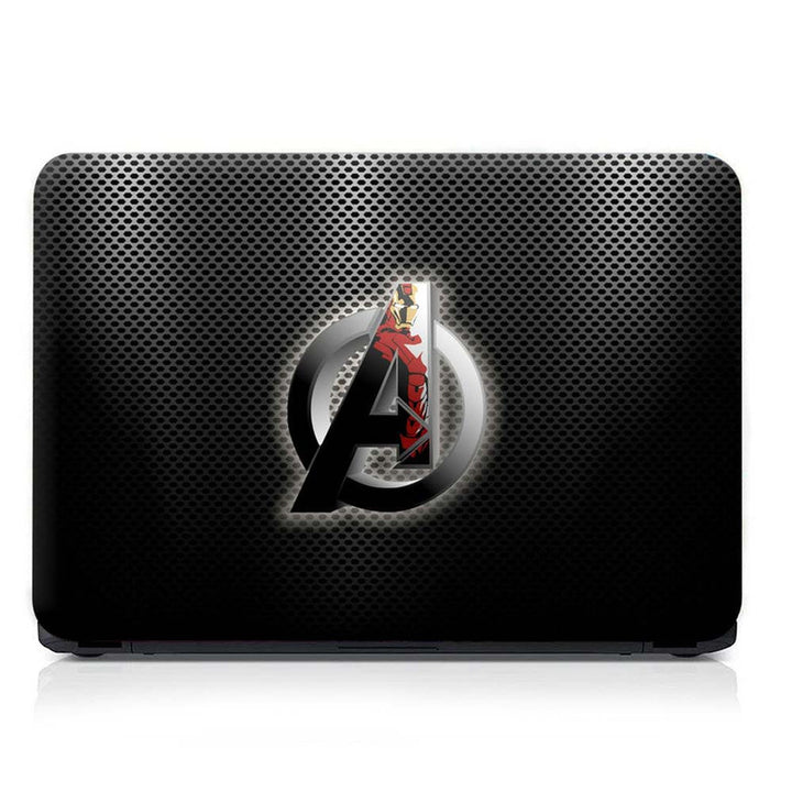 Full Panel Laptop Skin - Avengers Logo Iron Man Metal