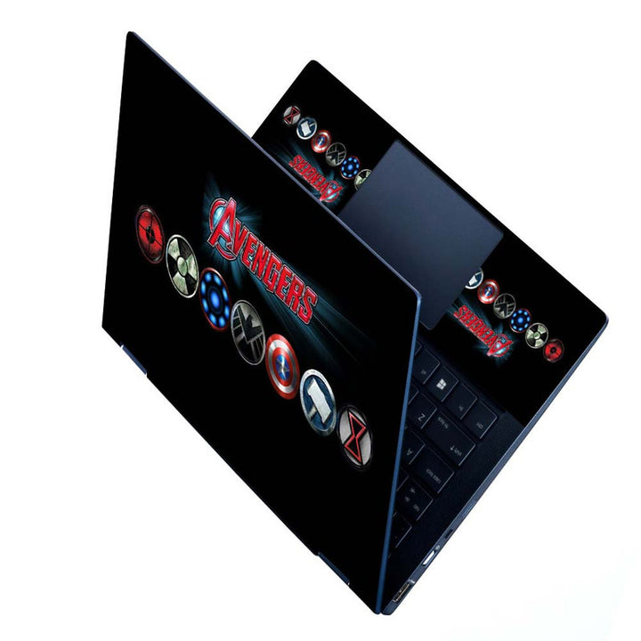 Full Panel Laptop Skin - Avengers Round Logos