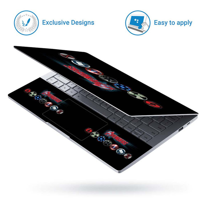 Full Panel Laptop Skin - Avengers Round Logos