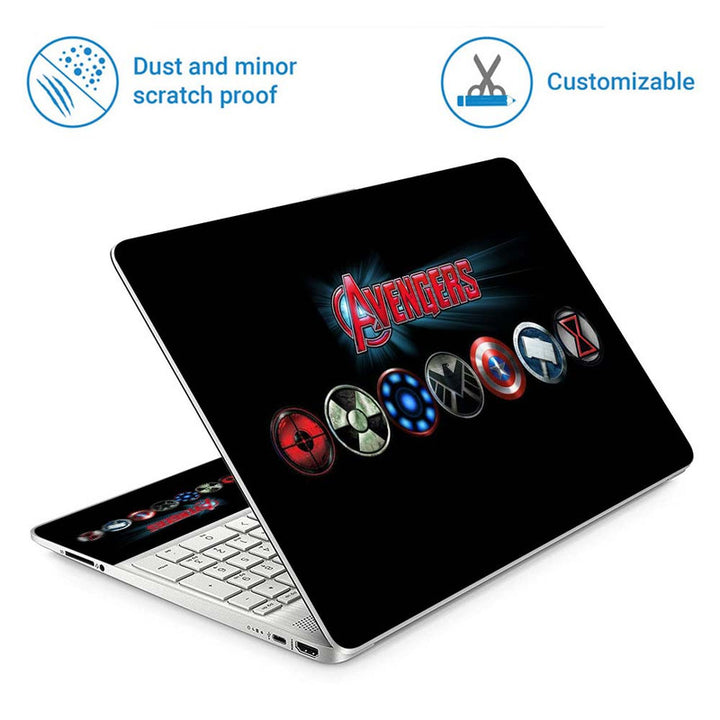 Full Panel Laptop Skin - Avengers Round Logos